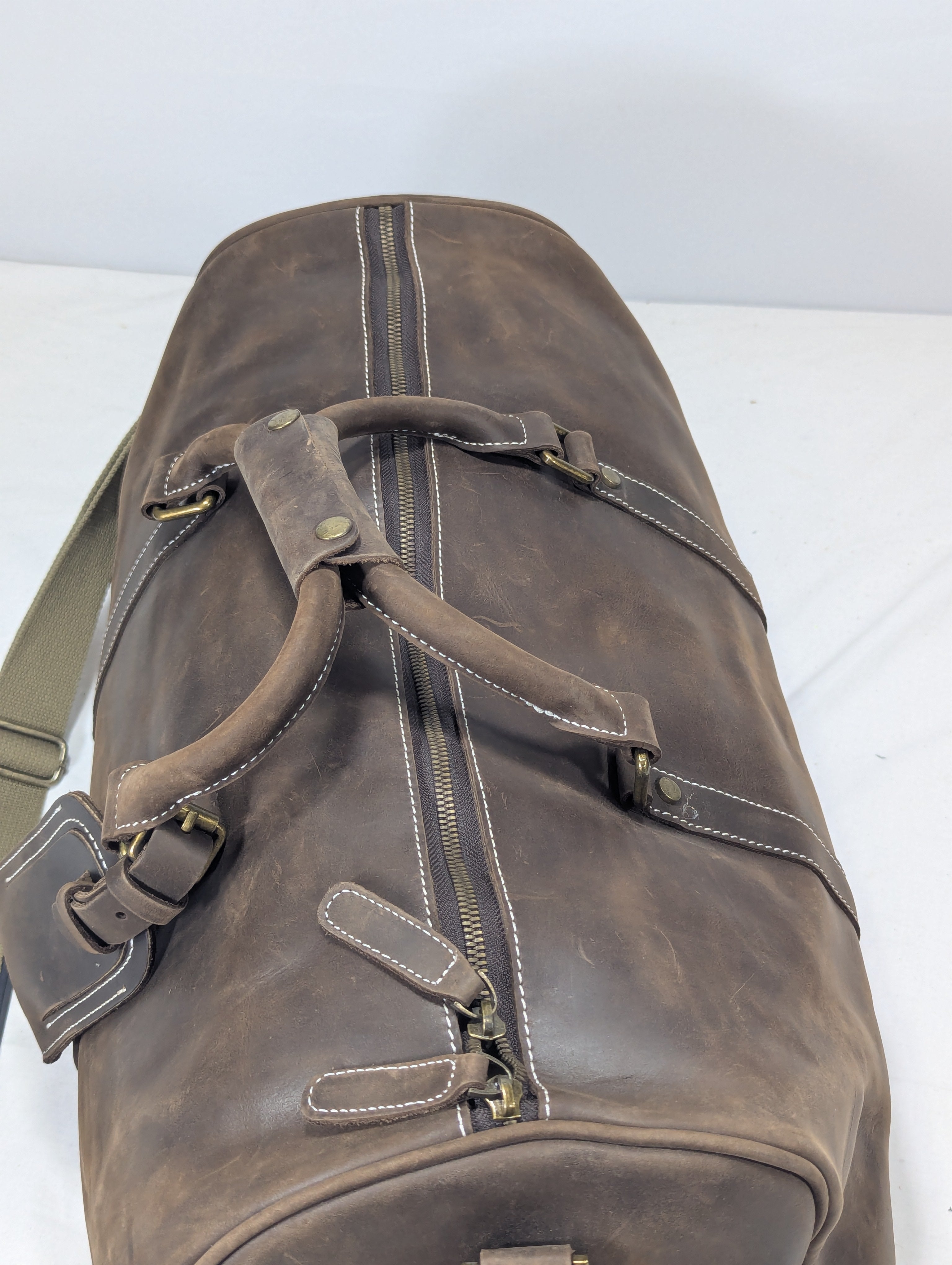 Korean lot leather duffle bag with separate shoes portion for gym, travelling purpose  Ab3