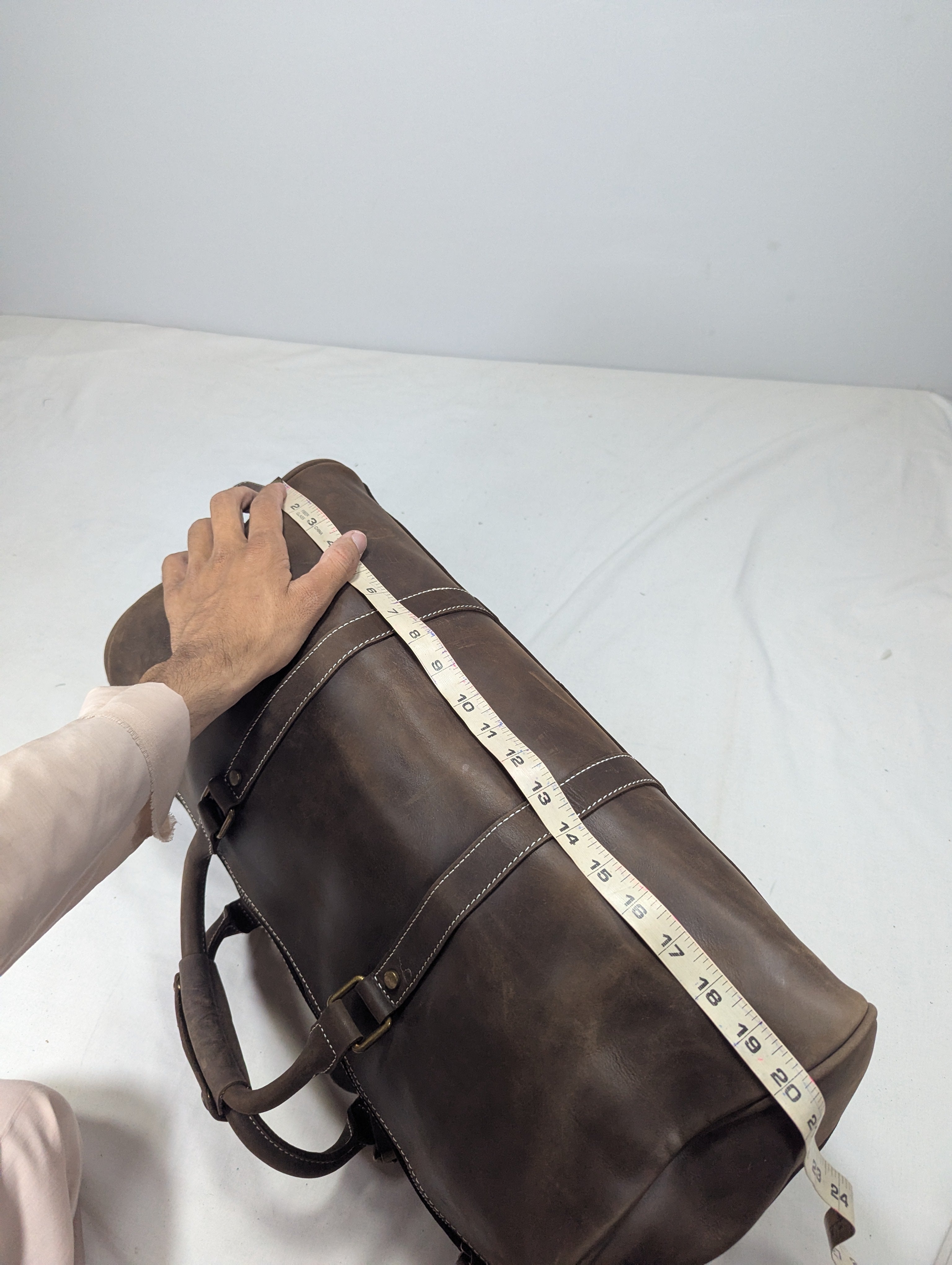 Korean lot leather duffle bag with separate shoes portion for gym, travelling purpose  Ab3