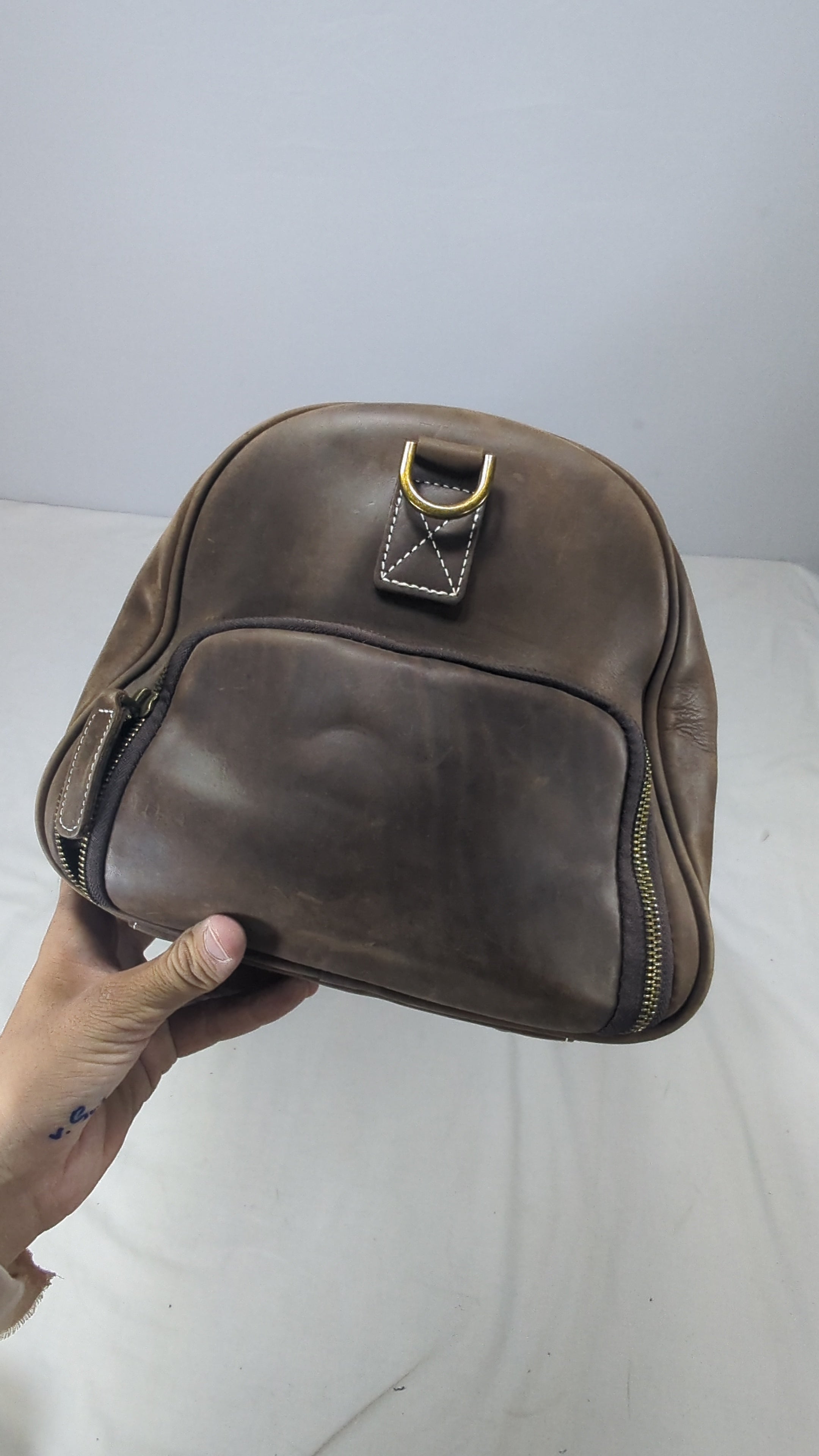 Korean lot leather duffle bag with separate shoes portion for gym, travelling purpose  Ab3