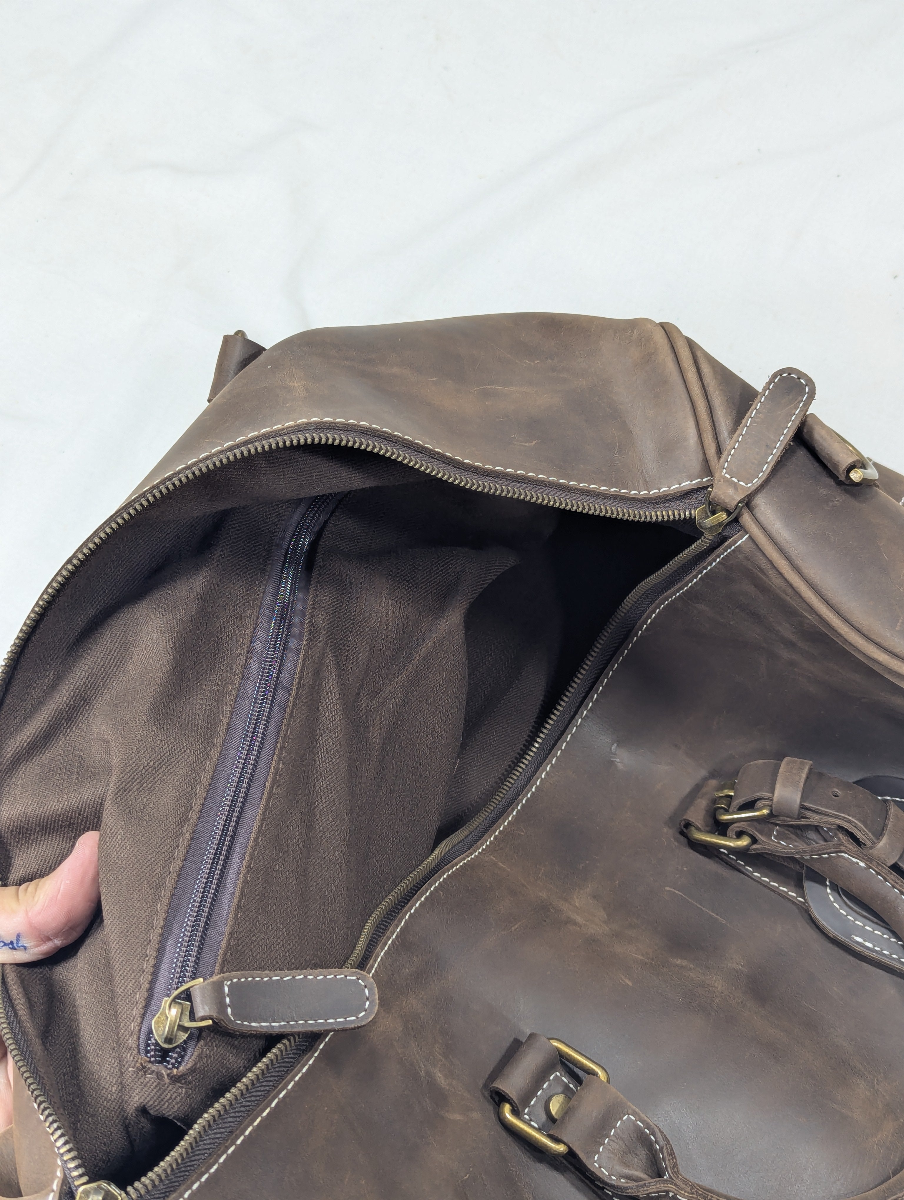 Korean lot leather duffle bag with separate shoes portion for gym, travelling purpose  Ab3