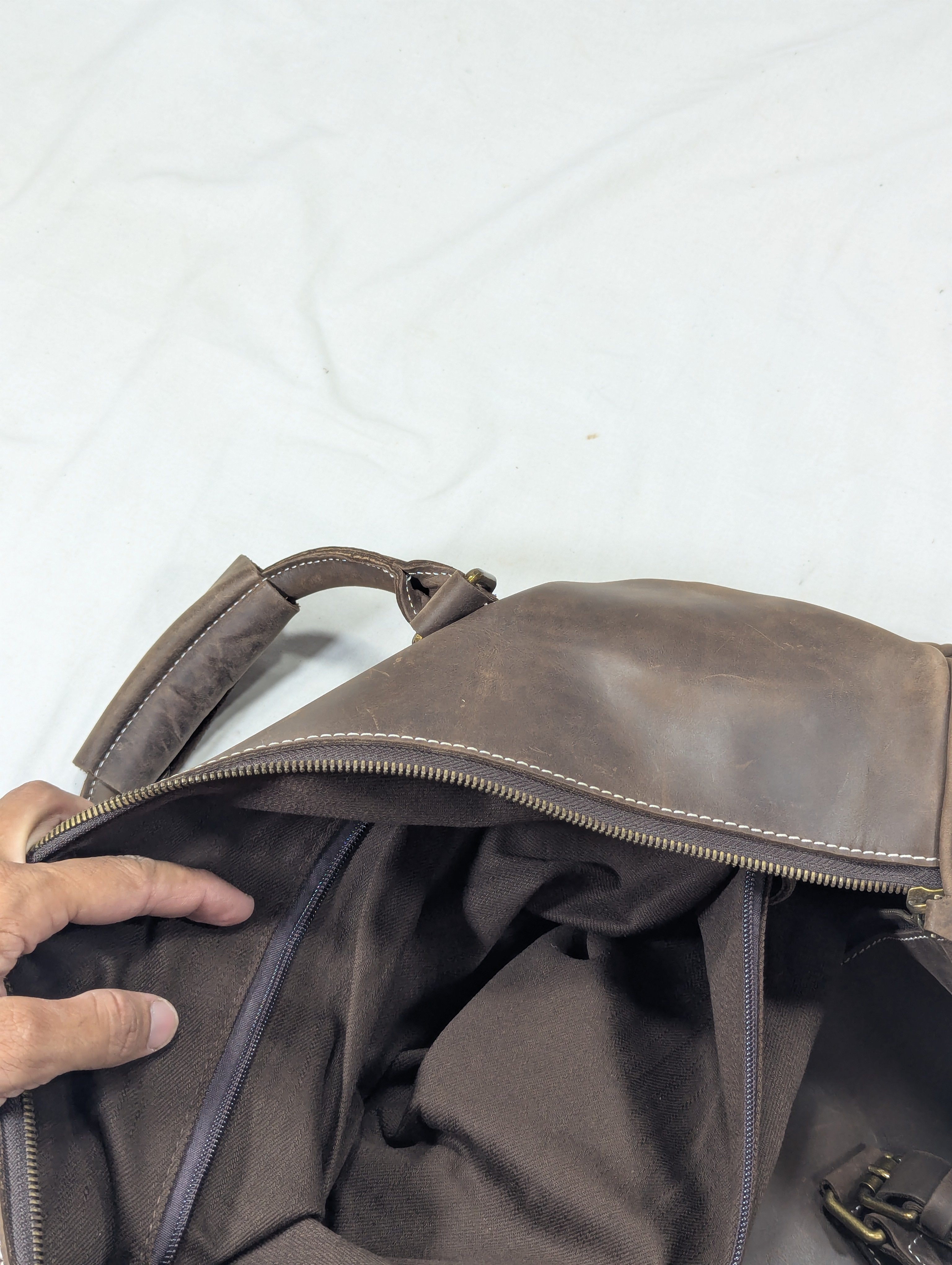 Korean lot leather duffle bag with separate shoes portion for gym, travelling purpose  Ab3