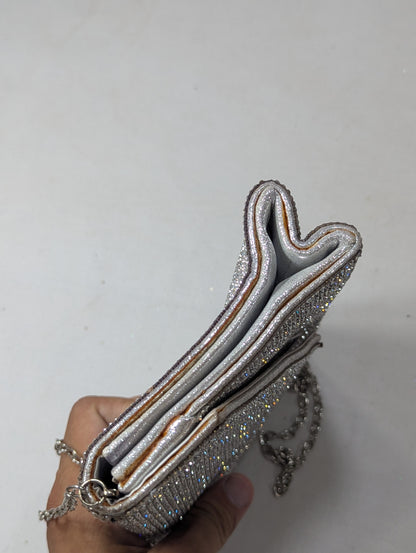 Silver color clutch bag U2