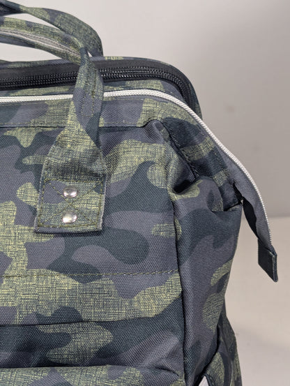 Camouflage baby diaper backpack with Baby bed