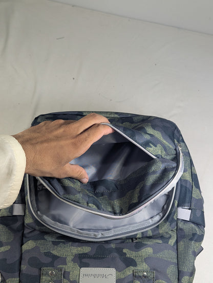 Camouflage baby diaper backpack with Baby bed