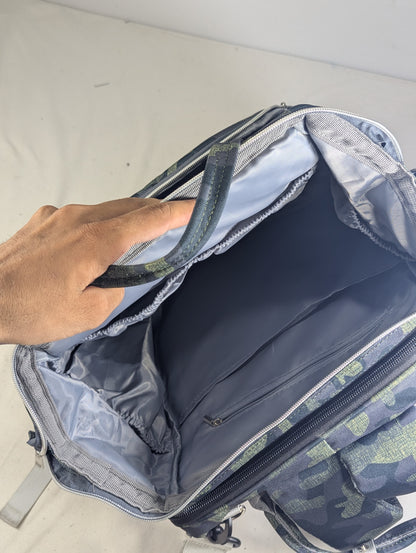 Camouflage baby diaper backpack with Baby bed