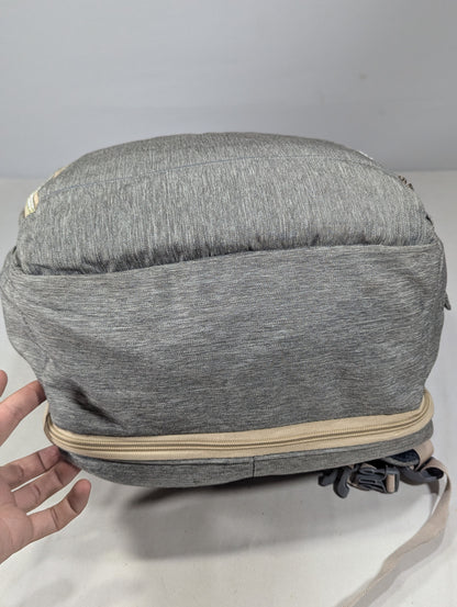 Grey color baby diaper backpack with bed