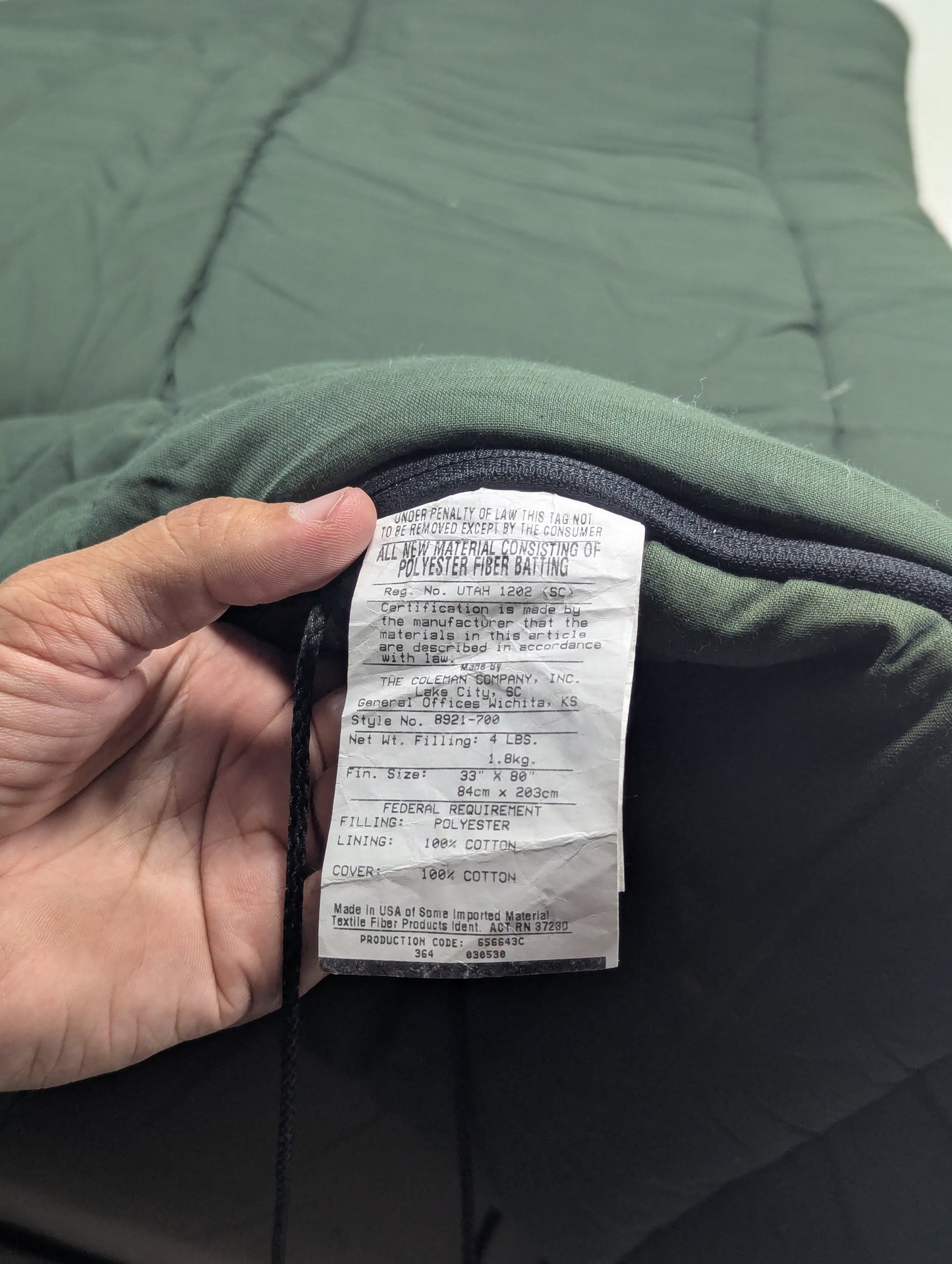 Coleman USA lot sleeping bag Sb132