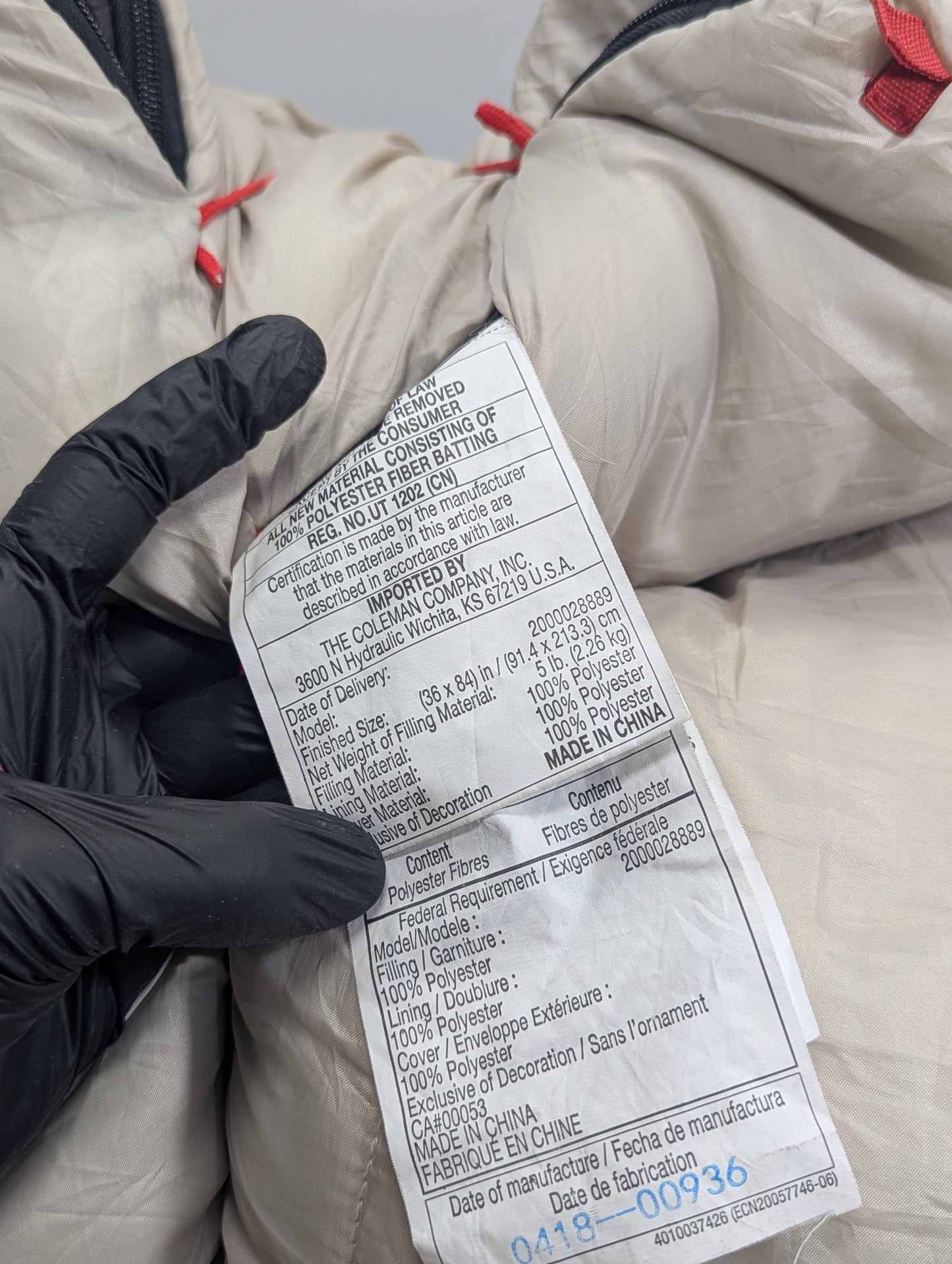 COLEMAN USA lot sleeping bag Sb428