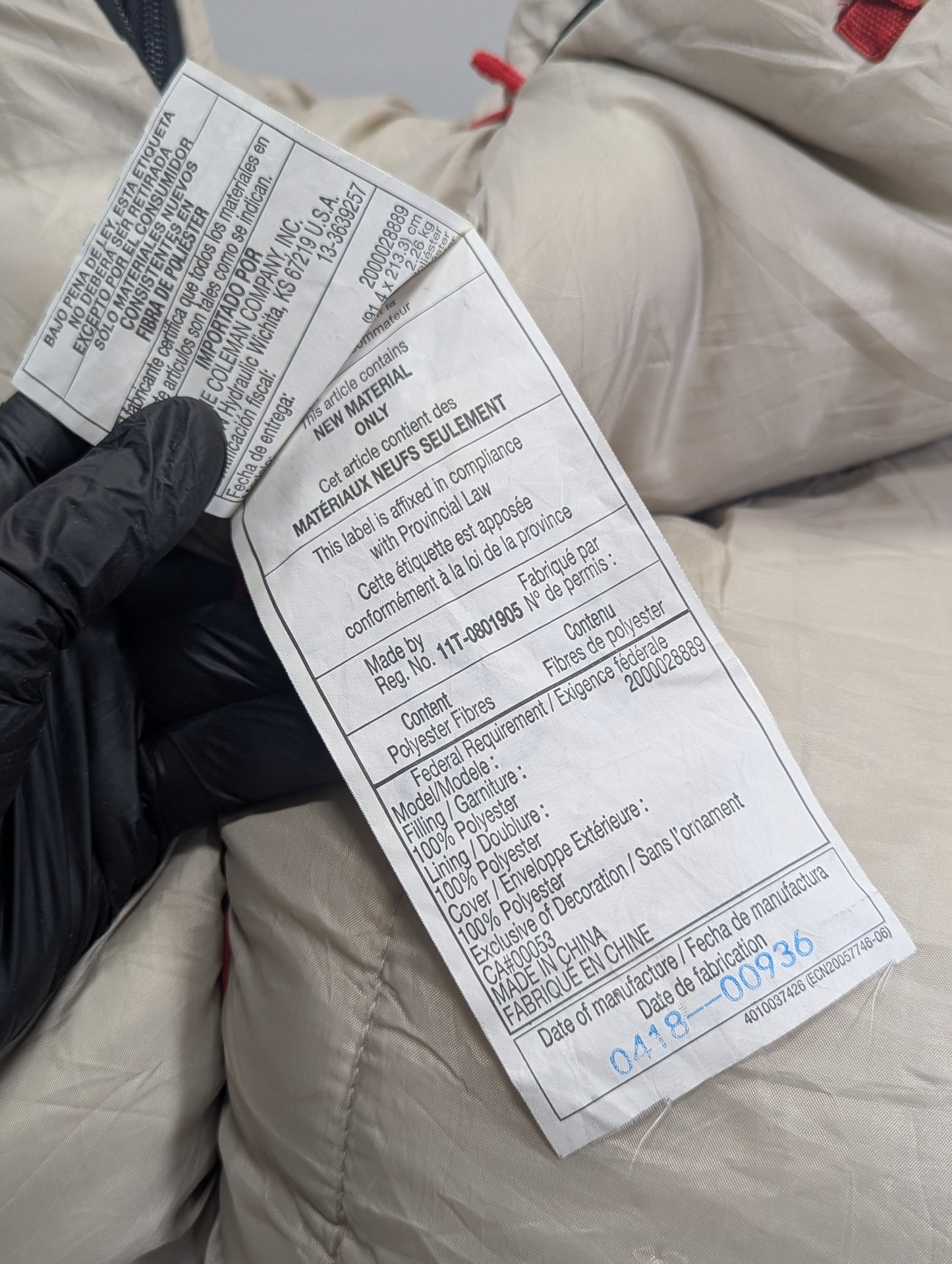 COLEMAN USA lot sleeping bag Sb428