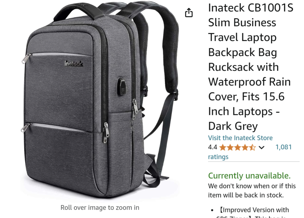 Intake authentic brand new laptop backpack with extra space