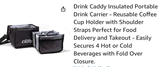 Portable drink carrier insulated bag