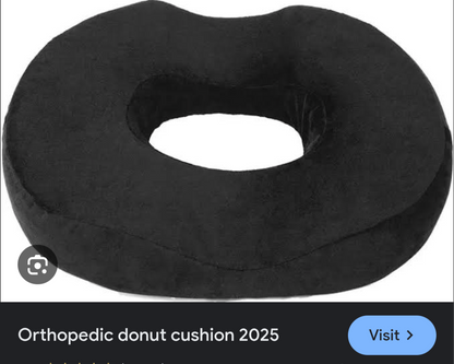 Orthopedic Ring Cushion Made from Memory Foam, Donut Cushion for Relief of Hemorrhoid's (Piles) and Coccyx