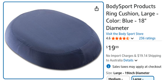 Orthopedic Ring Cushion Made from Memory Foam, Donut Cushion for Relief of Hemorrhoid's (Piles) and Coccyx