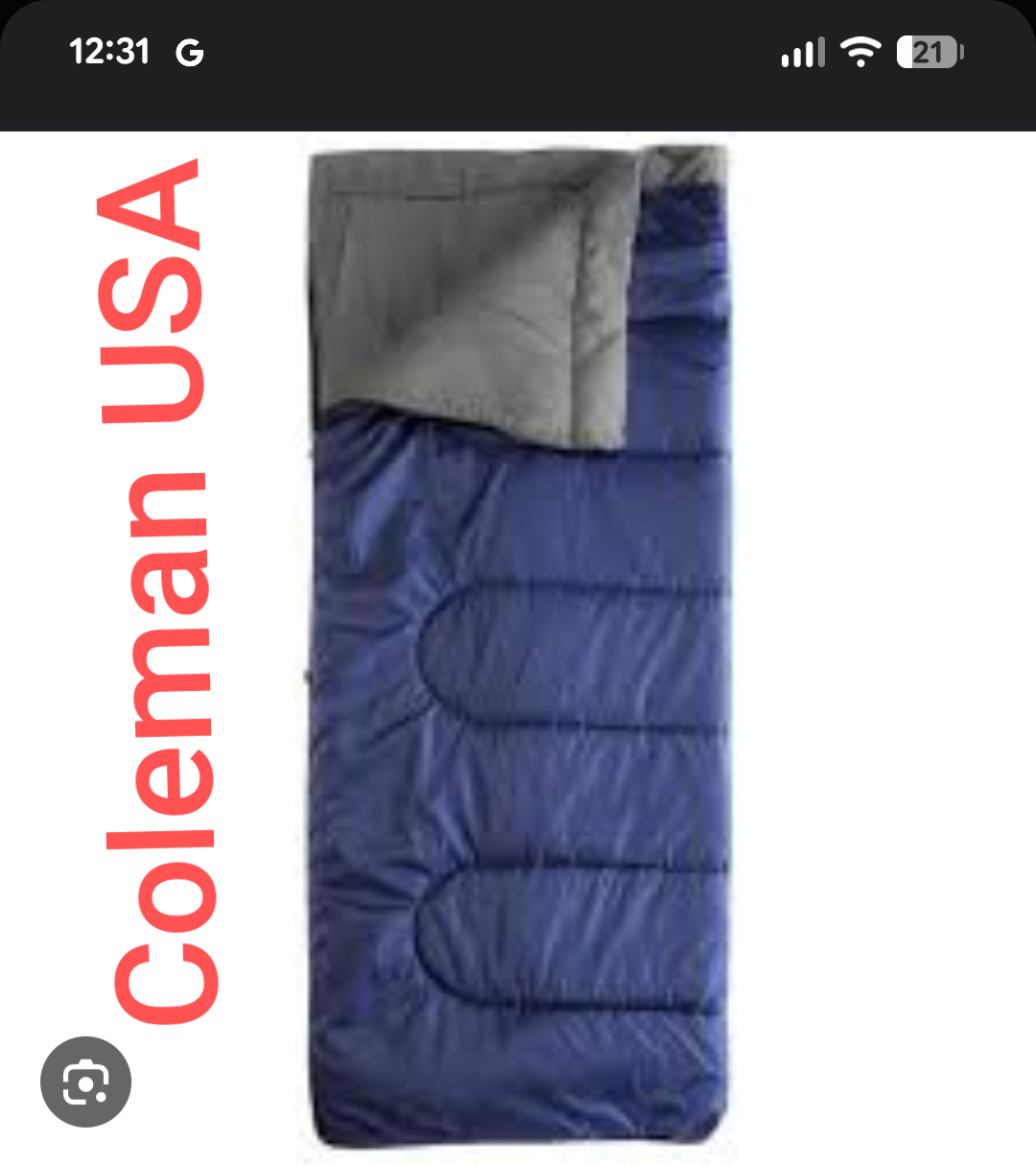 Coleman USA lot sleeping bag Sb104