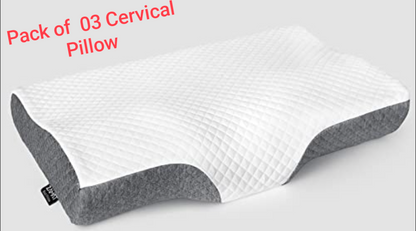 PACK OF 03 CERVICAL Imported Authentic Memory foam Pillow P0113