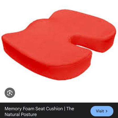 Chair Cushion - Ergonomic Seat for Orthopedic Coccyx, Hip & Back Support -