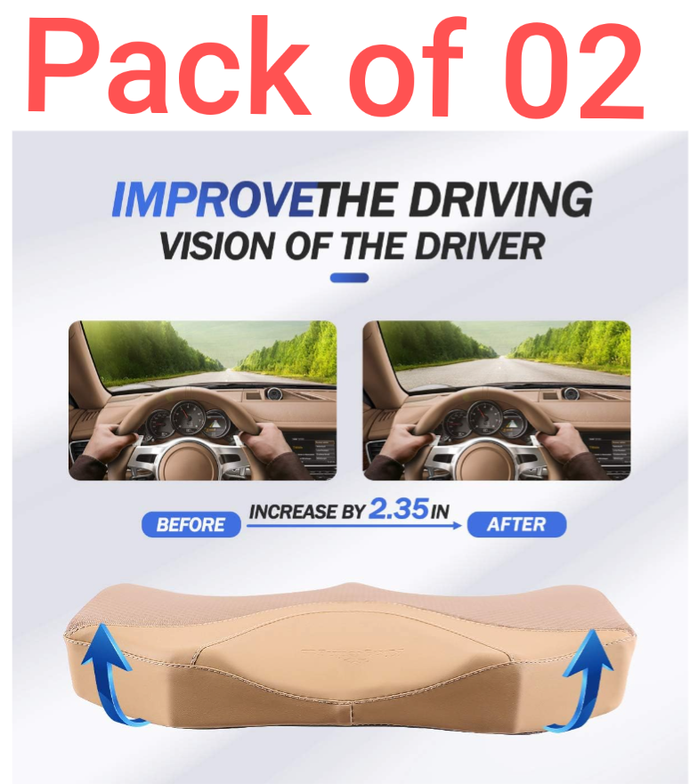 Pack of 02 Chair Cushion - Ergonomic Seat for Orthopedic Coccyx, Hip & Back Support -