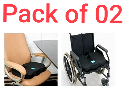 Pack of 02 Chair Cushion - Ergonomic Seat for Orthopedic Coccyx, Hip & Back Support -