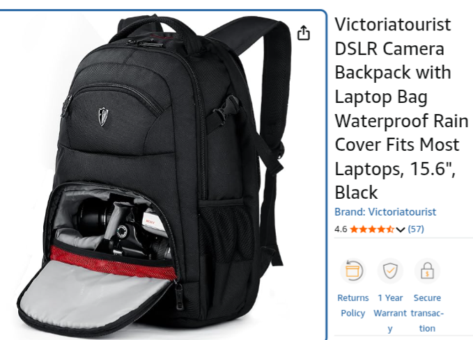 Camera backpack