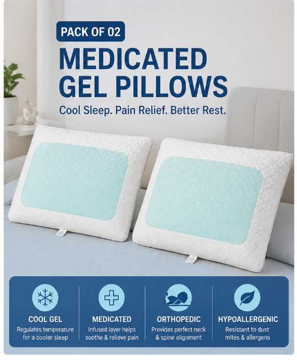 GEL Pack of o2  Imported Lot Memory foam Pillow P0209
