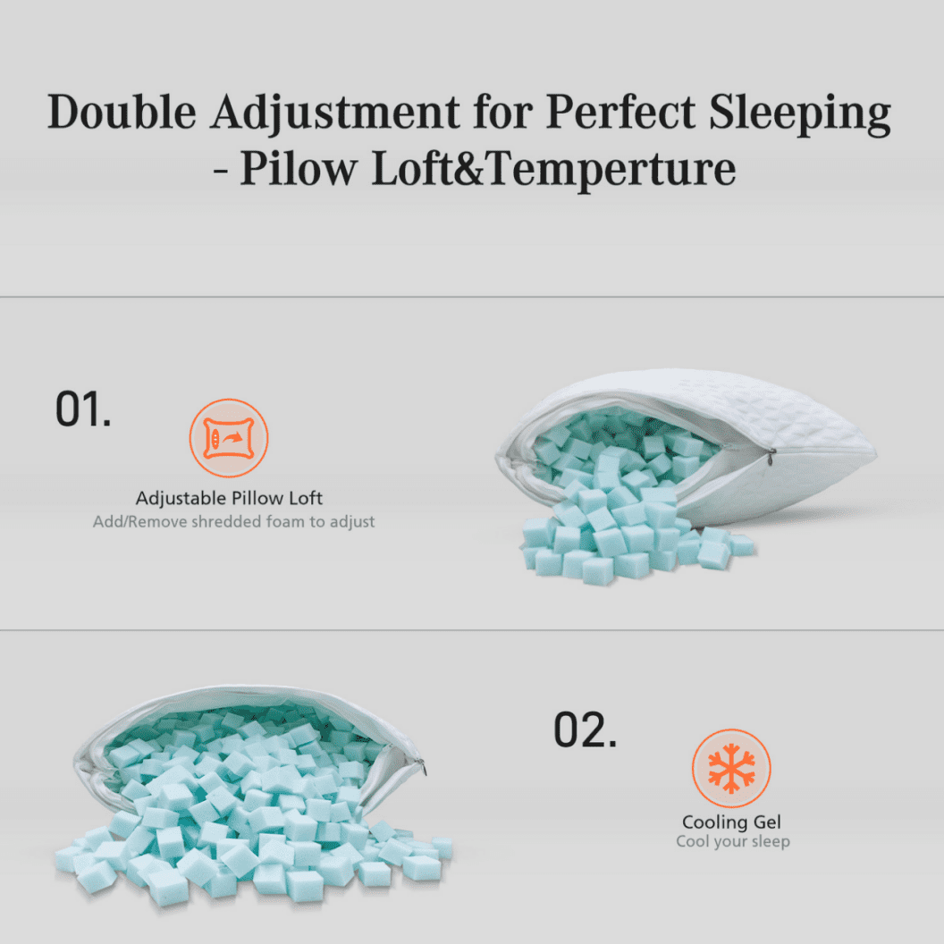 Curve shape USA lot gel memory foam supportive pillow