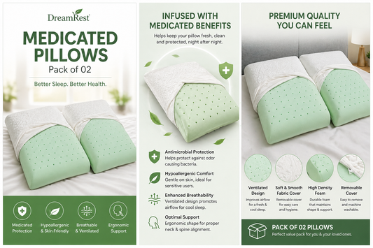 Pack of o2  Imported Lot Memory foam Pillow P0207