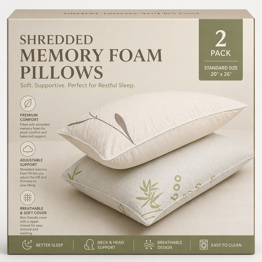 Pack of o2 shredded  Imported Lot Memory foam Pillow P0183